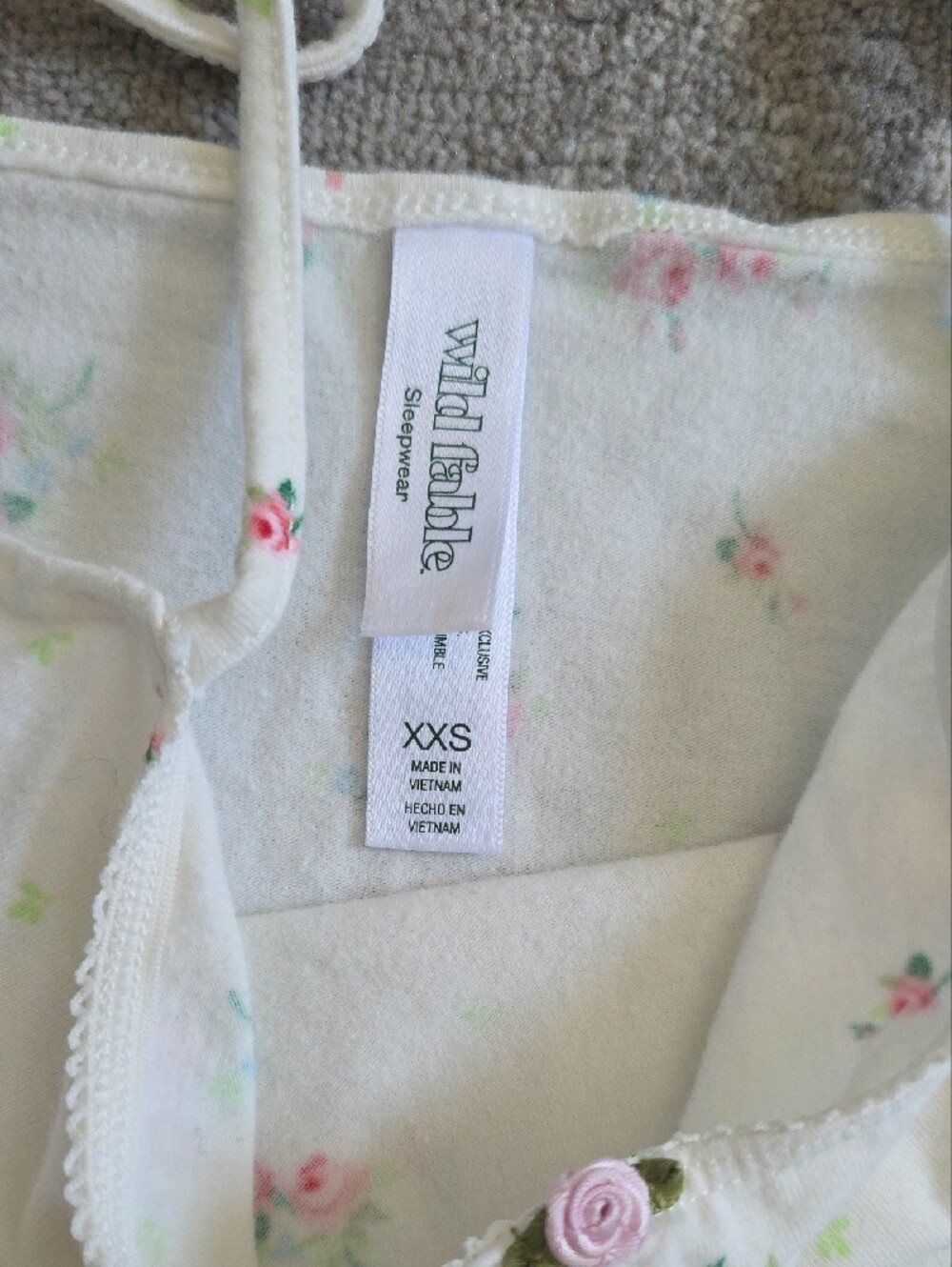 wild fable White Cami & Shorts Pajama Set with Pink Floral Print - Picture 3 of 3